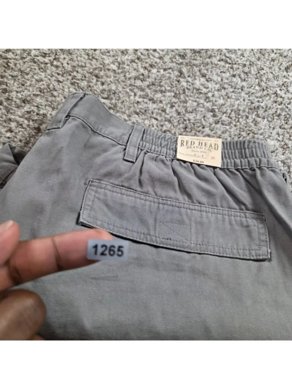 RedHead Cargo Shorts Mens 46 Gray Ripstop Cotton Utility Pockets Tags